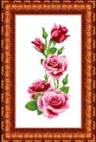 КК 602 Розы. Канва с нанесенным рисунком для вышивки крестом  37х70 см 